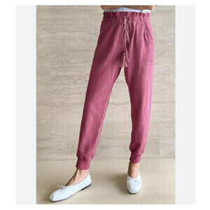 SOMETHING NAVY red high rise joggers sz S